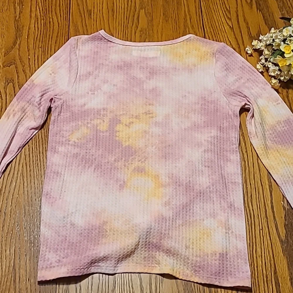 Abercrombie Kids Pink and Yellow Tie-Dye Top - Girl's 13/14